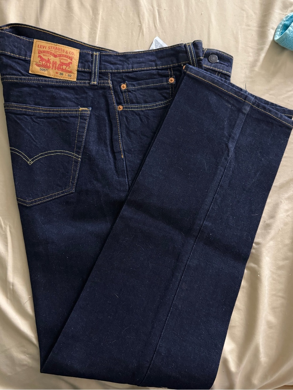 Levi's Men's Jeans Dark Indigo with Yellow Stitching